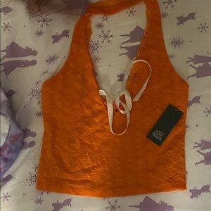 Wild Fable Vibrant Orange Lace Camisole